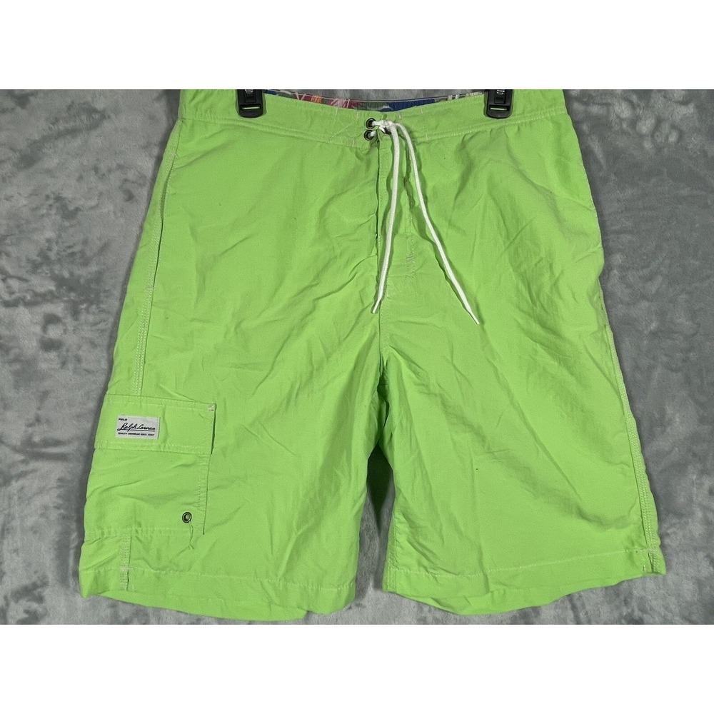 Polo Ralph Lauren Mens Lime Green Cargo Board Shorts Swim Trunks Size M RN41381